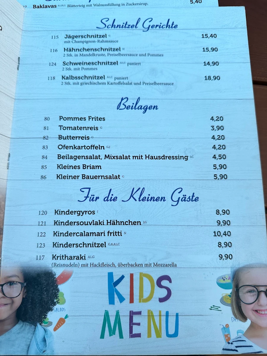 Speisekarte, Taverna Tou Bakali Kirchseeon