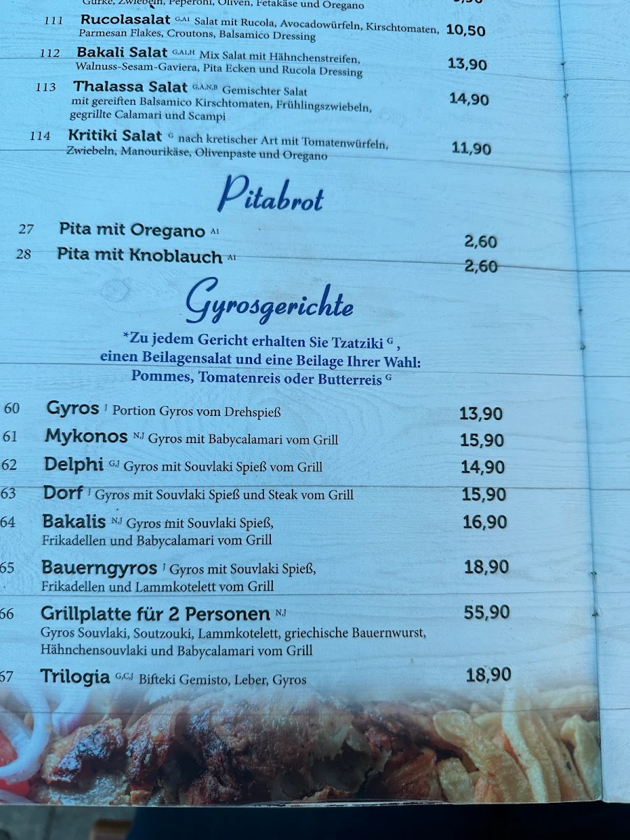 Speisekarte, Taverna Tou Bakali Kirchseeon