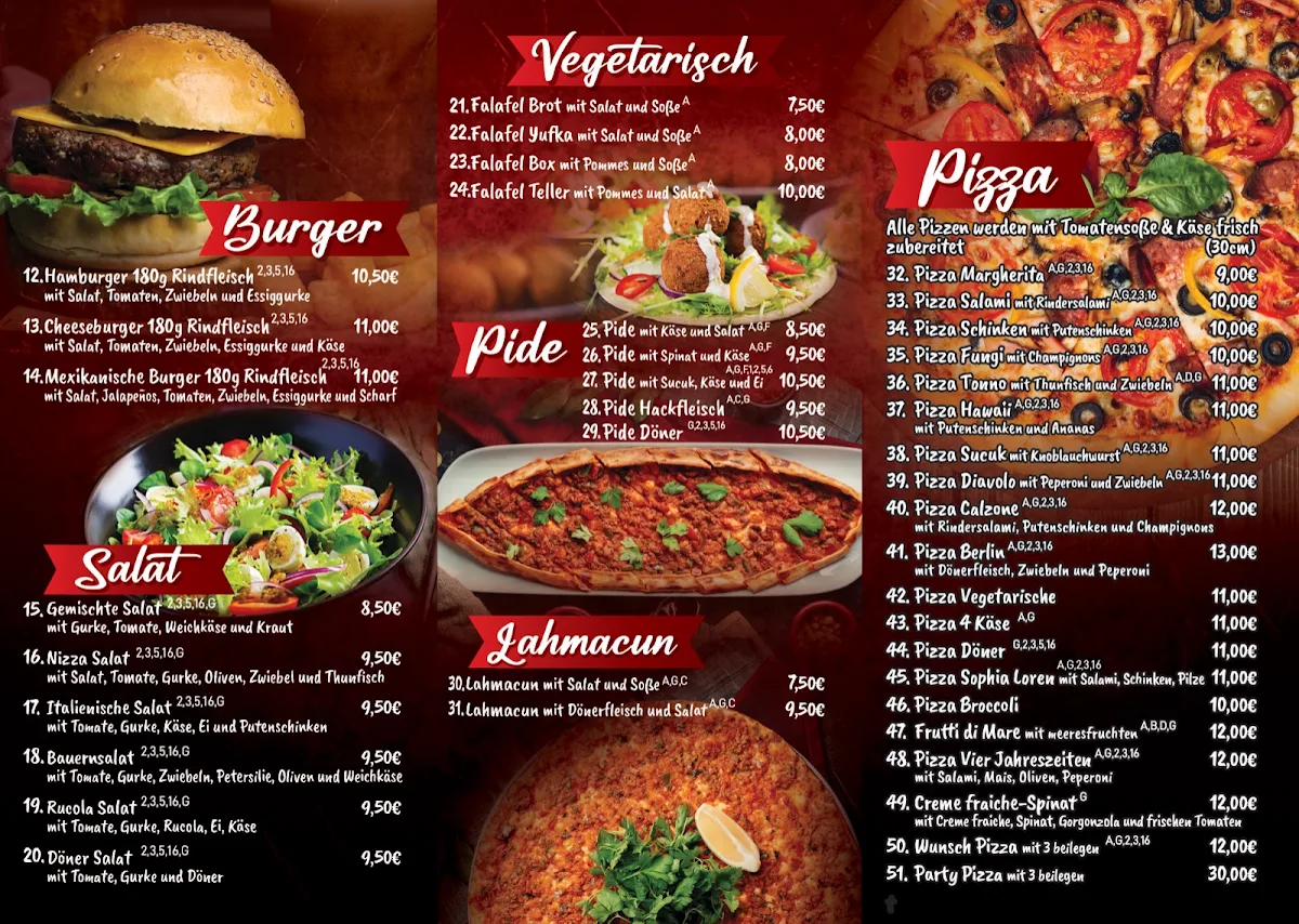 Speisekarte, Berliner Döner St. Ilgen