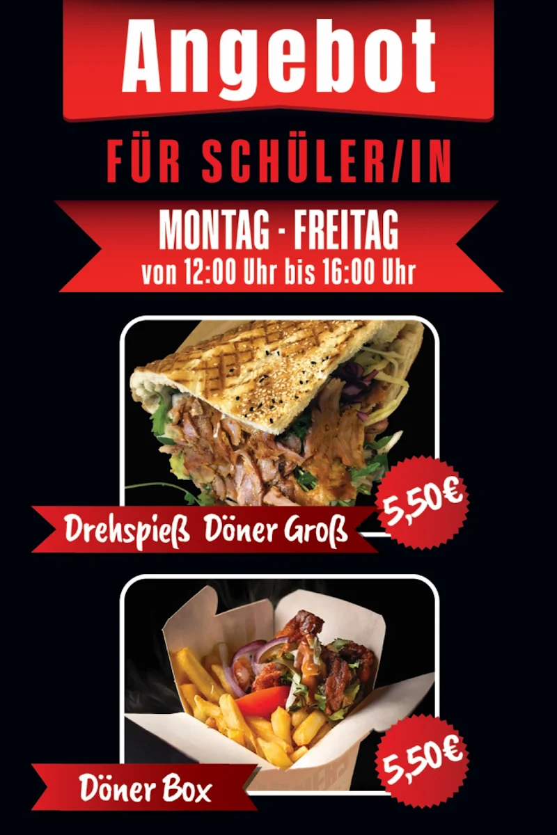 Speisekarte, Berliner Döner St. Ilgen