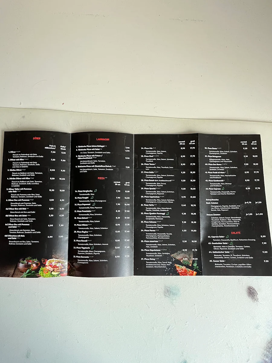 Speisekarte, Val‘la Döner Shop