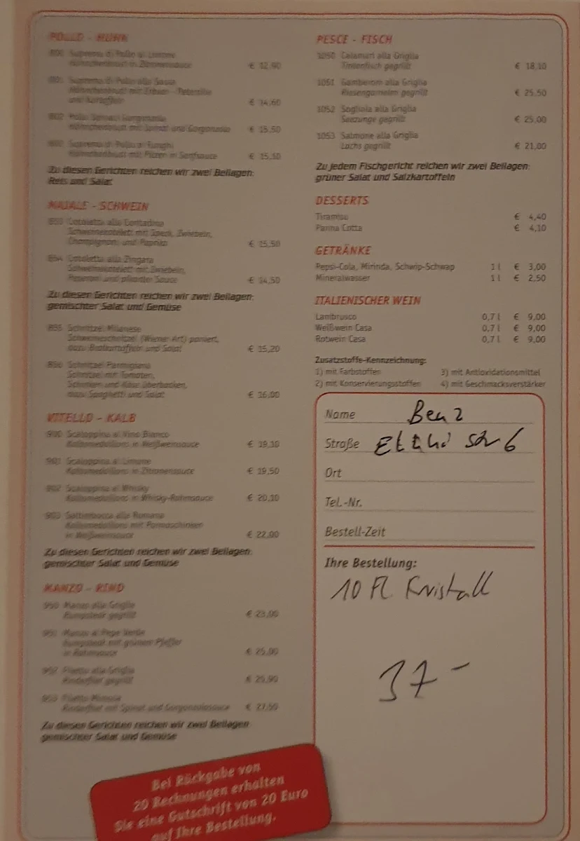 Speisekarte photo 1