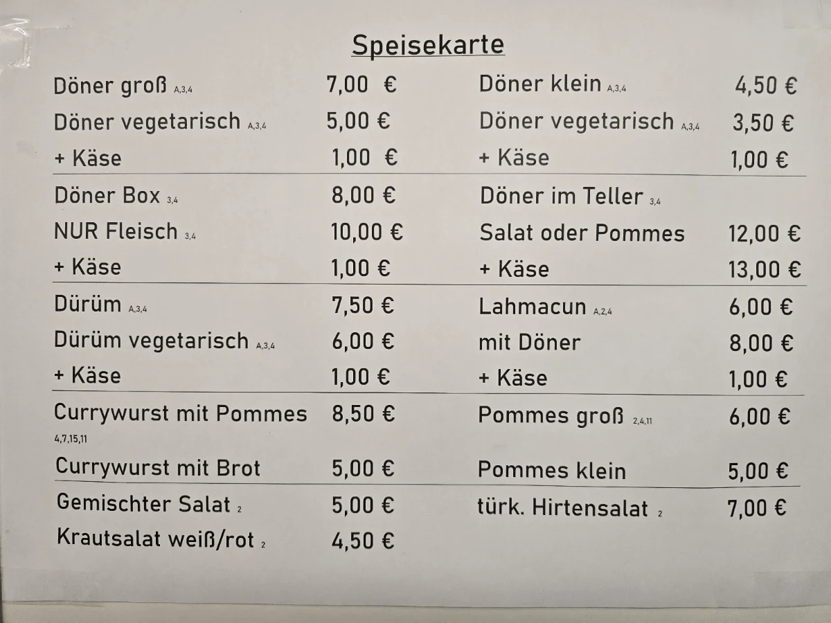 Speisekarte photo 1