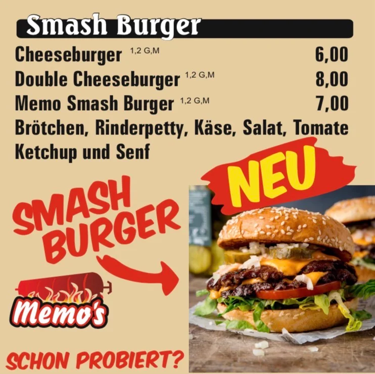 Speisekarte, Memo‘s Imbiss