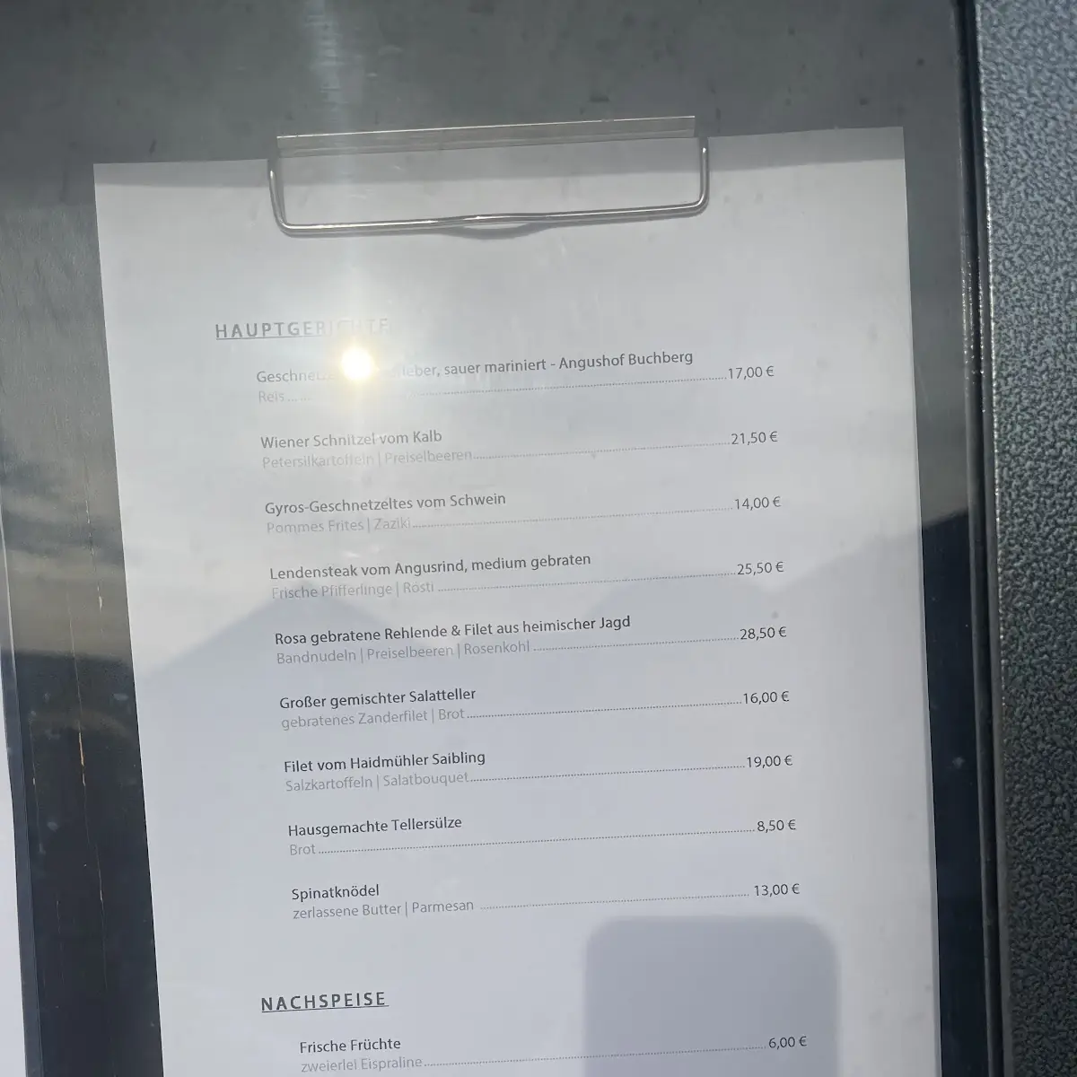Speisekarte photo 1
