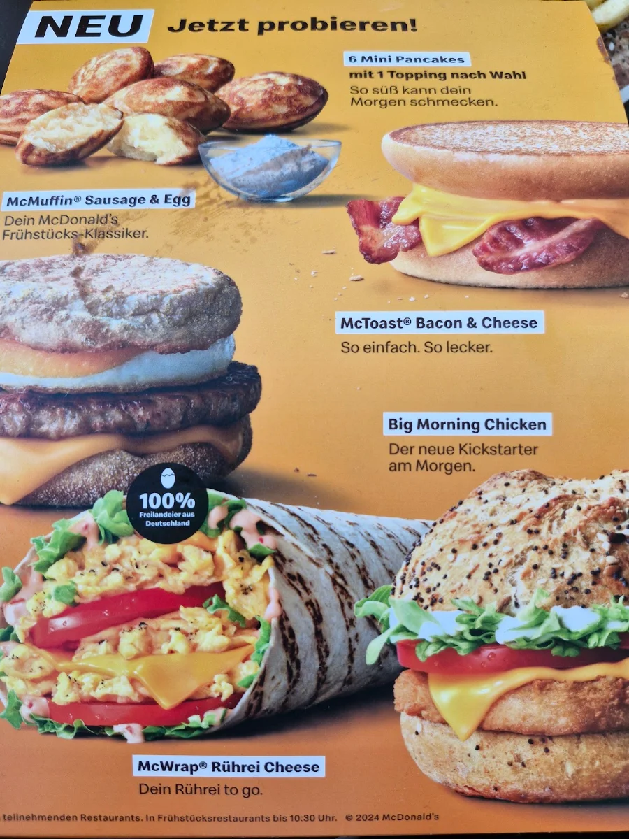 Speisekarte, McDonald's