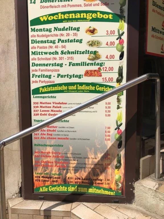Speisekarte, Dönerhaus BOSPORUS Pizzeria Zwickau