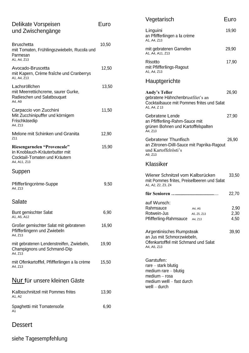 Speisekarte photo 1