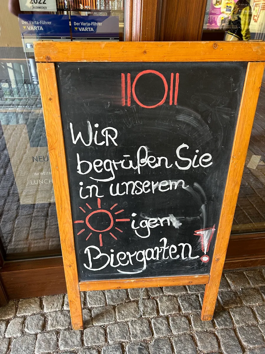 Speisekarte, Biergarten in der Fuggerei