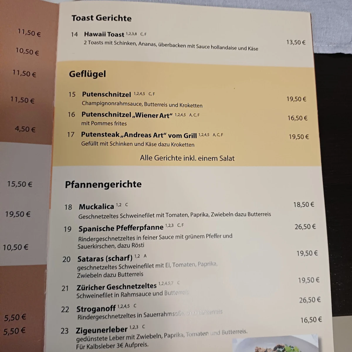 Speisekarte photo 1