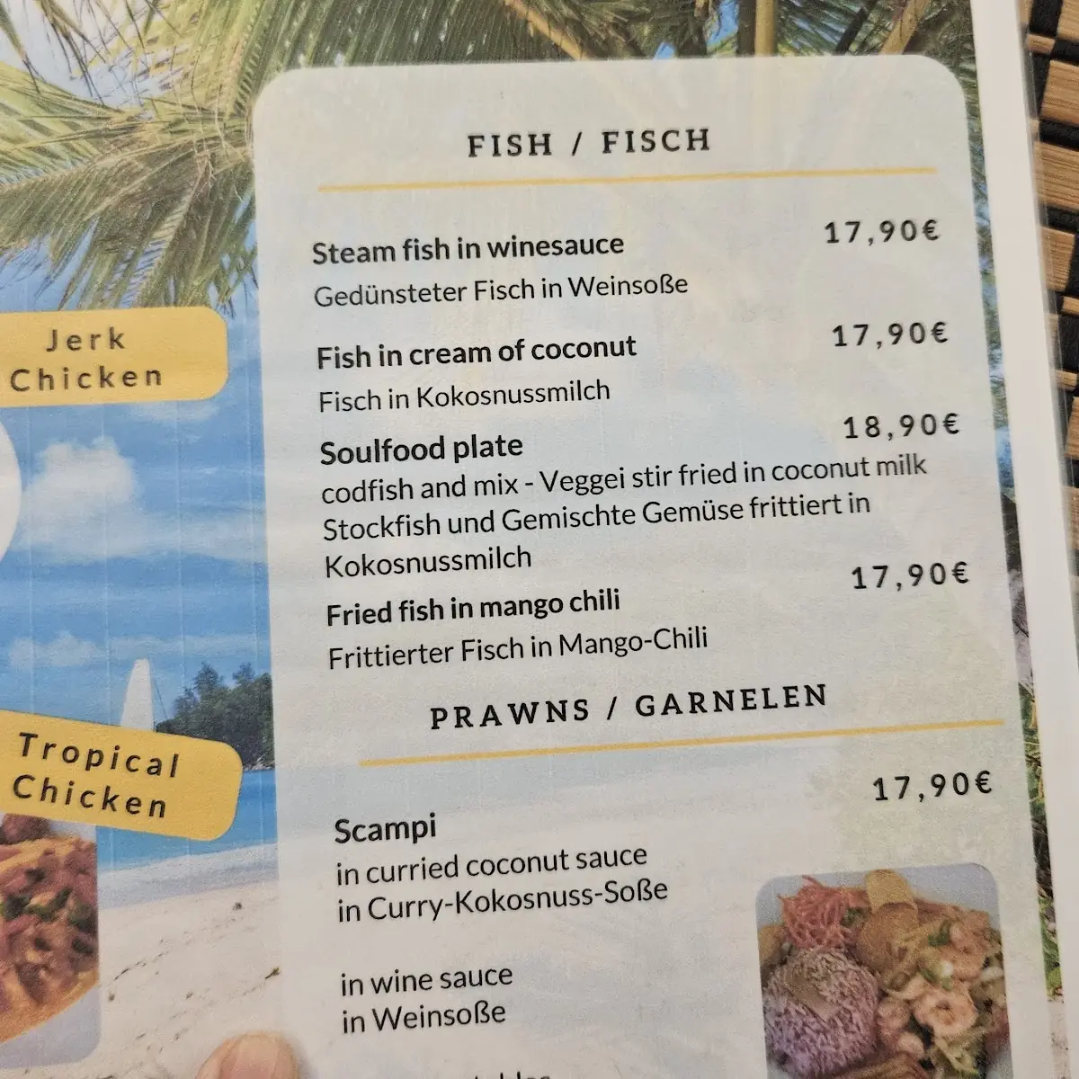 Speisekarte, YA MAN Caribbean Soulfood