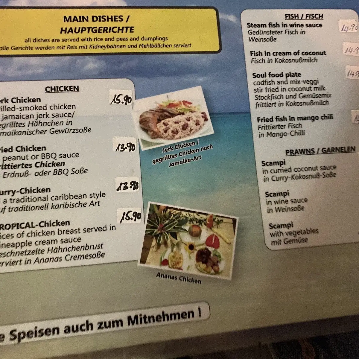 Speisekarte, YA MAN Caribbean Soulfood