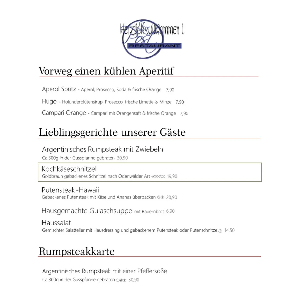 Speisekarte photo 1