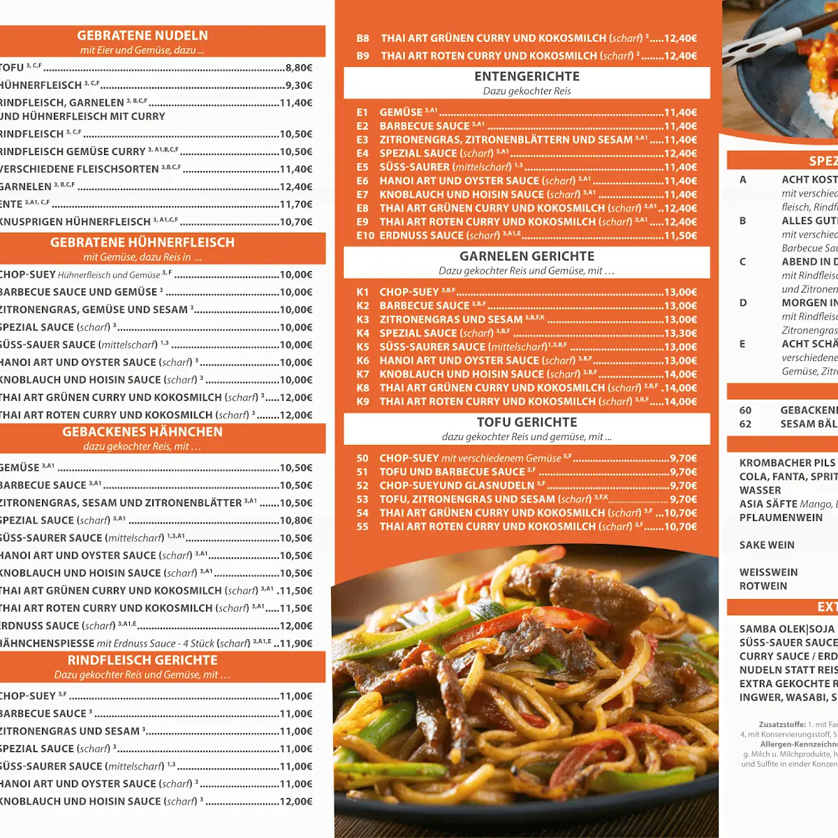 Speisekarte, Asia Wok Haus Dortmund