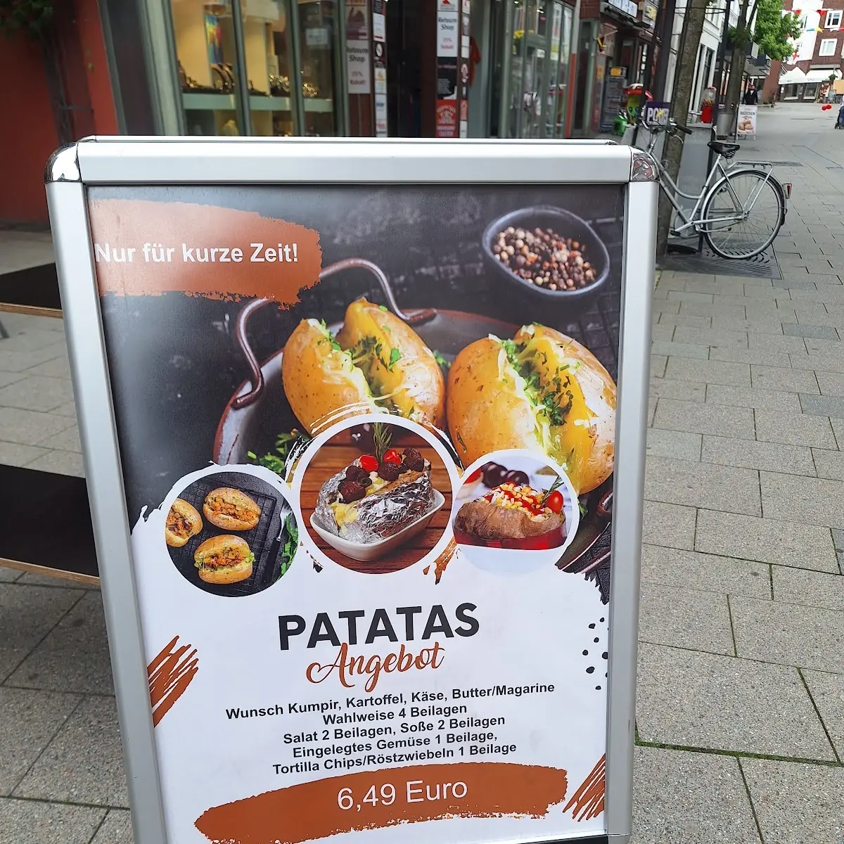 Speisekarte, PATATAS - KUMPIR - Ofenkartoffel mit Toppings, Dürüm und Croque