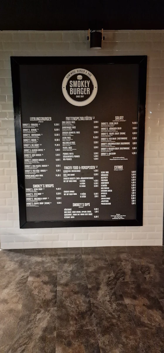 Speisekarte, Smokey Burger Uelzen
