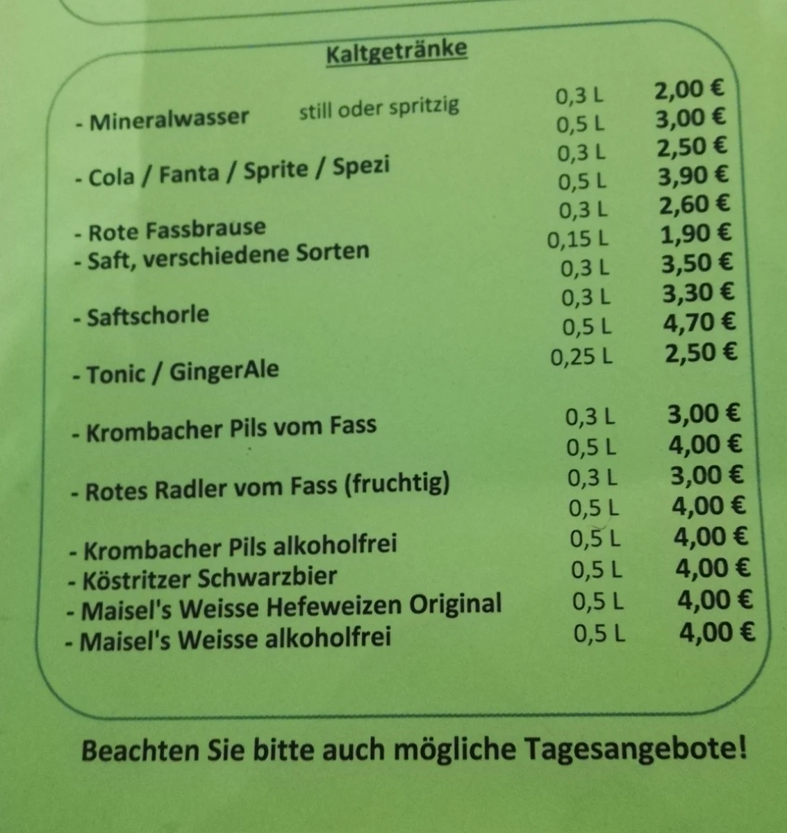 Speisekarte photo 2