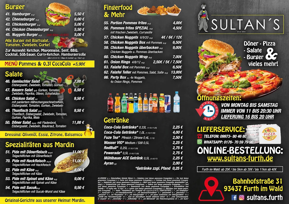 Speisekarte, Sultan's