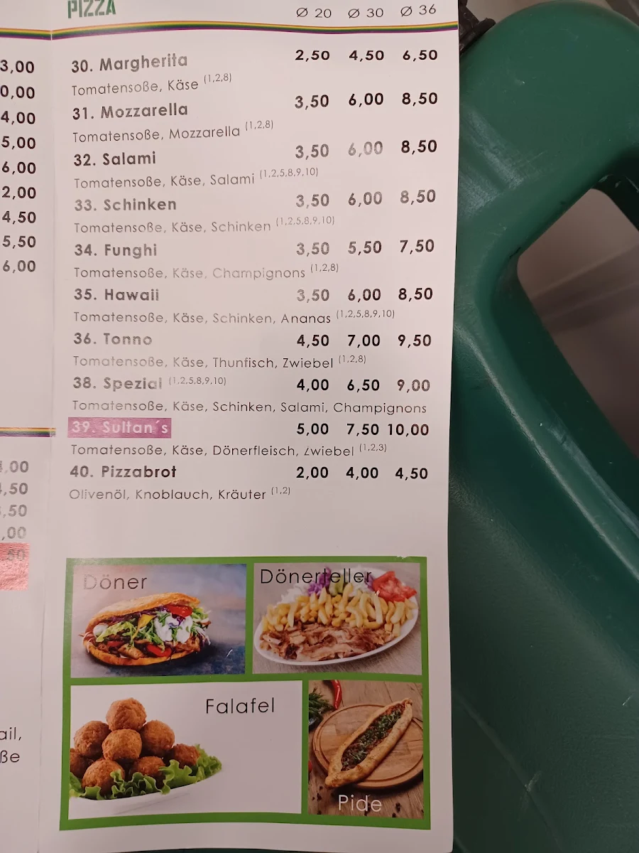 Speisekarte, Sultan's