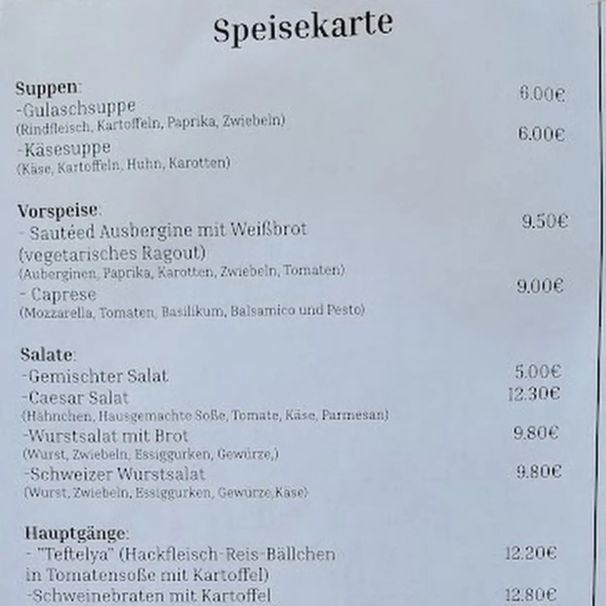 Speisekarte photo 2