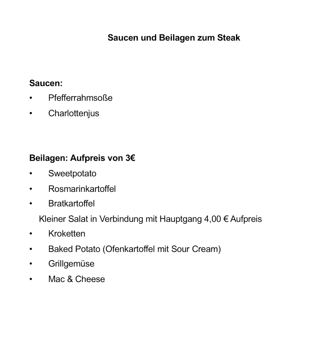 Speisekarte photo 1