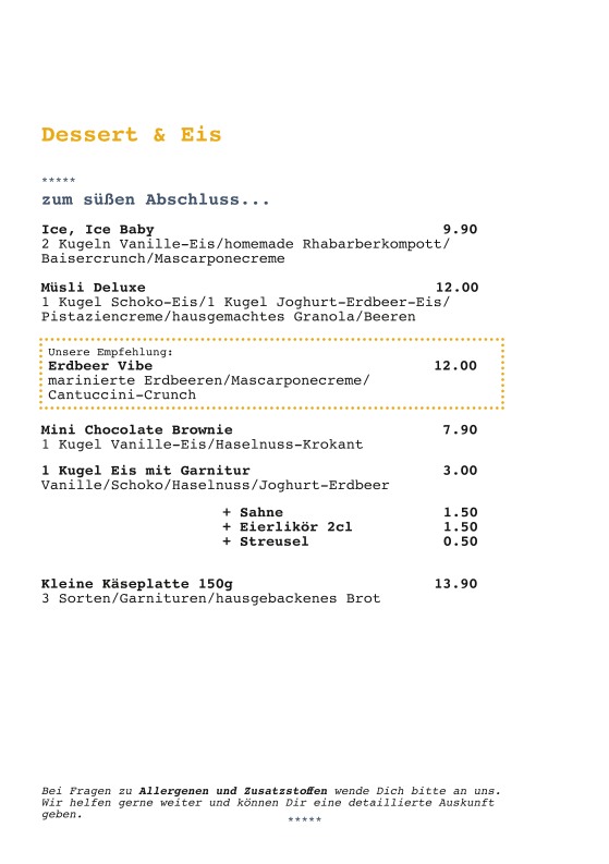 Speisekarte photo 5