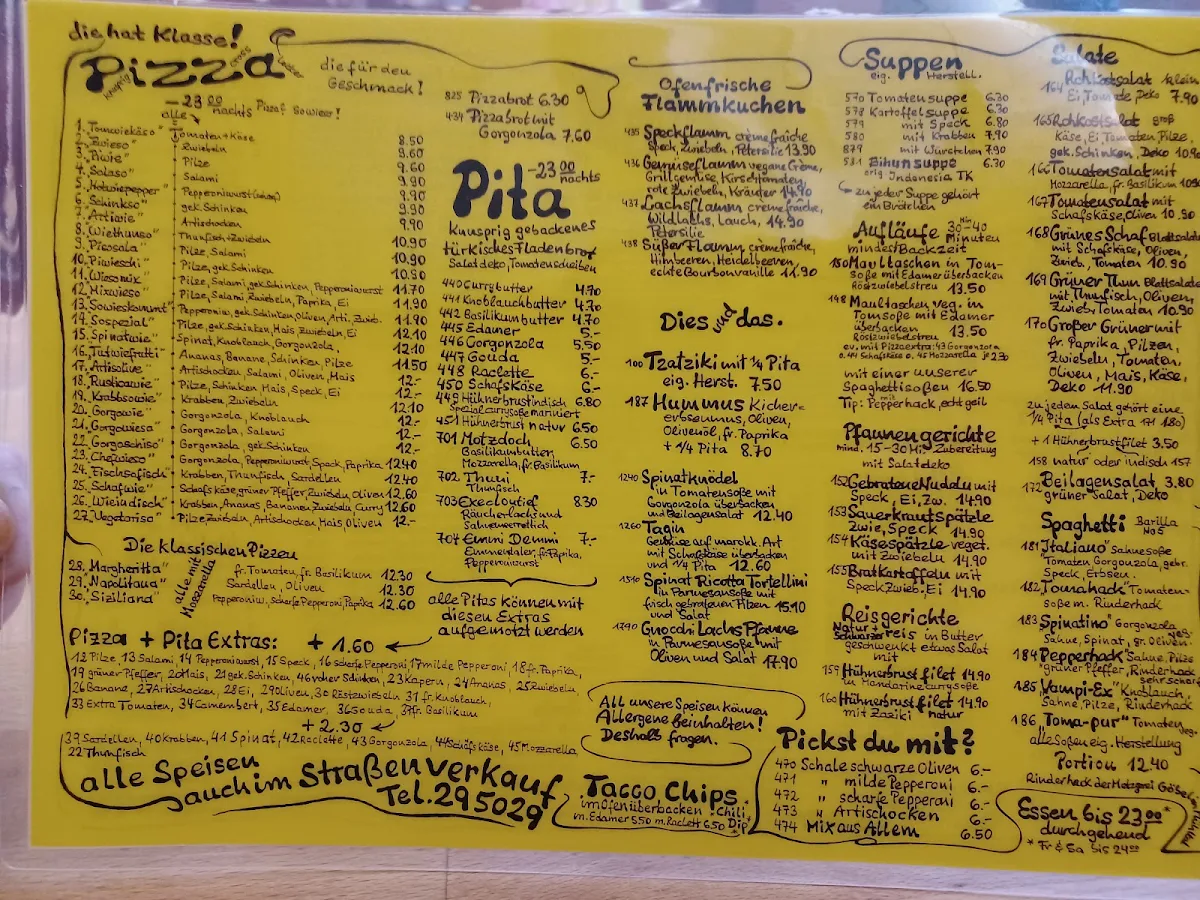 Speisekarte, Cafe Chaos - Darmstadt
