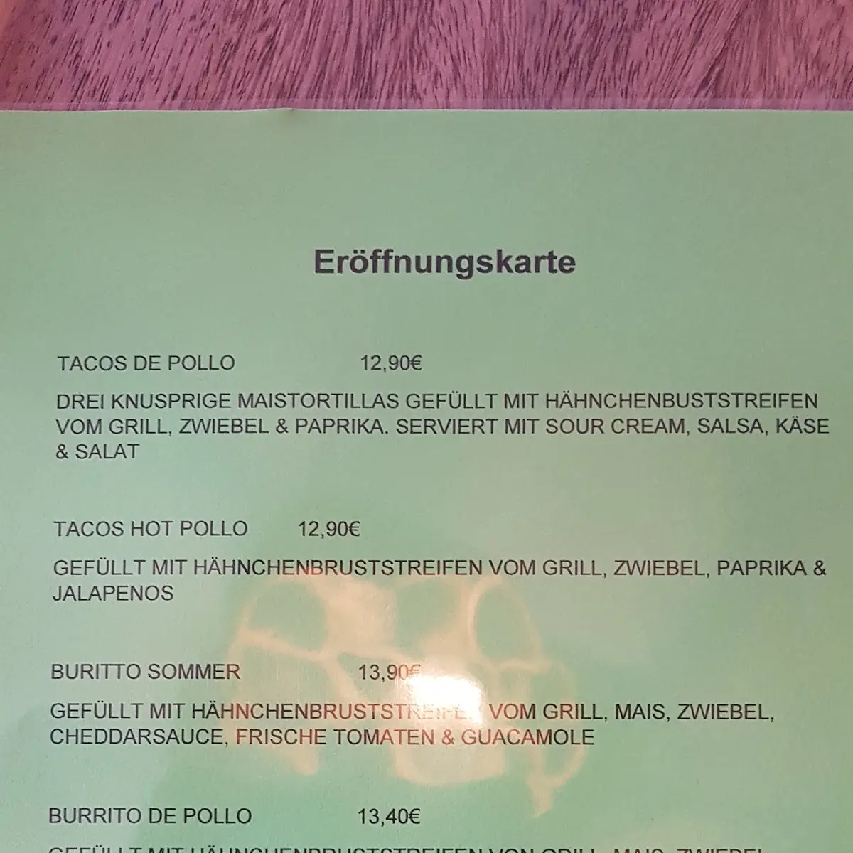 Speisekarte photo 5