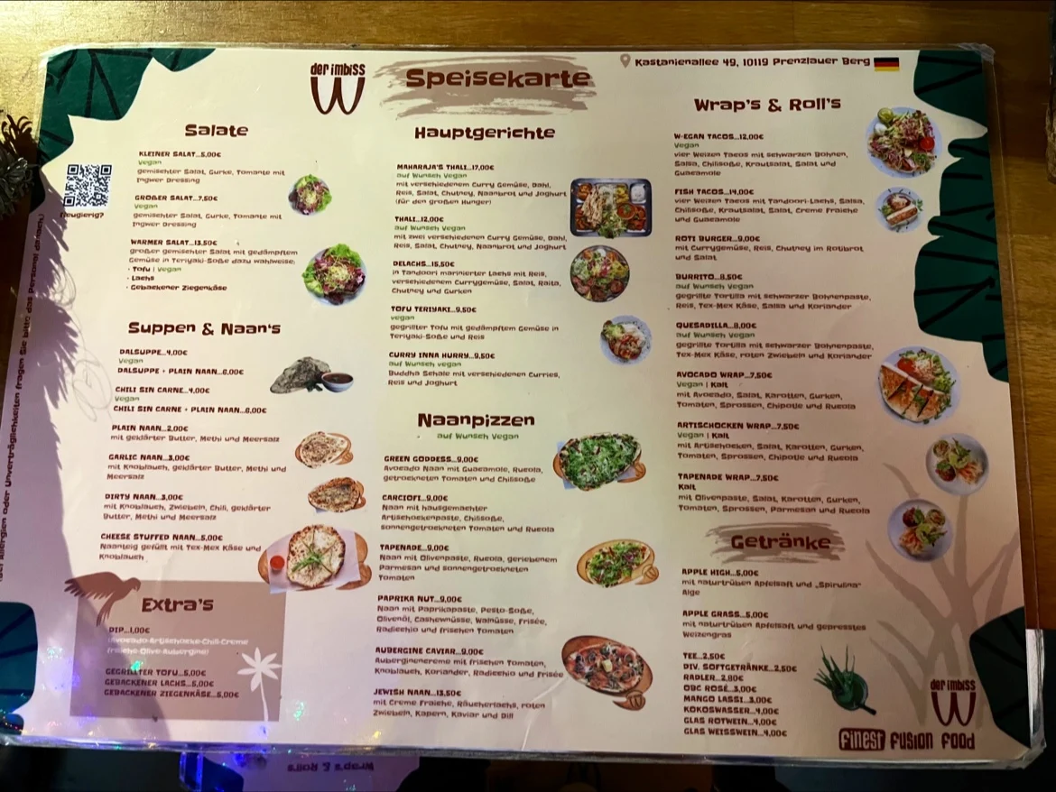 Speisekarte, W Der Imbiss