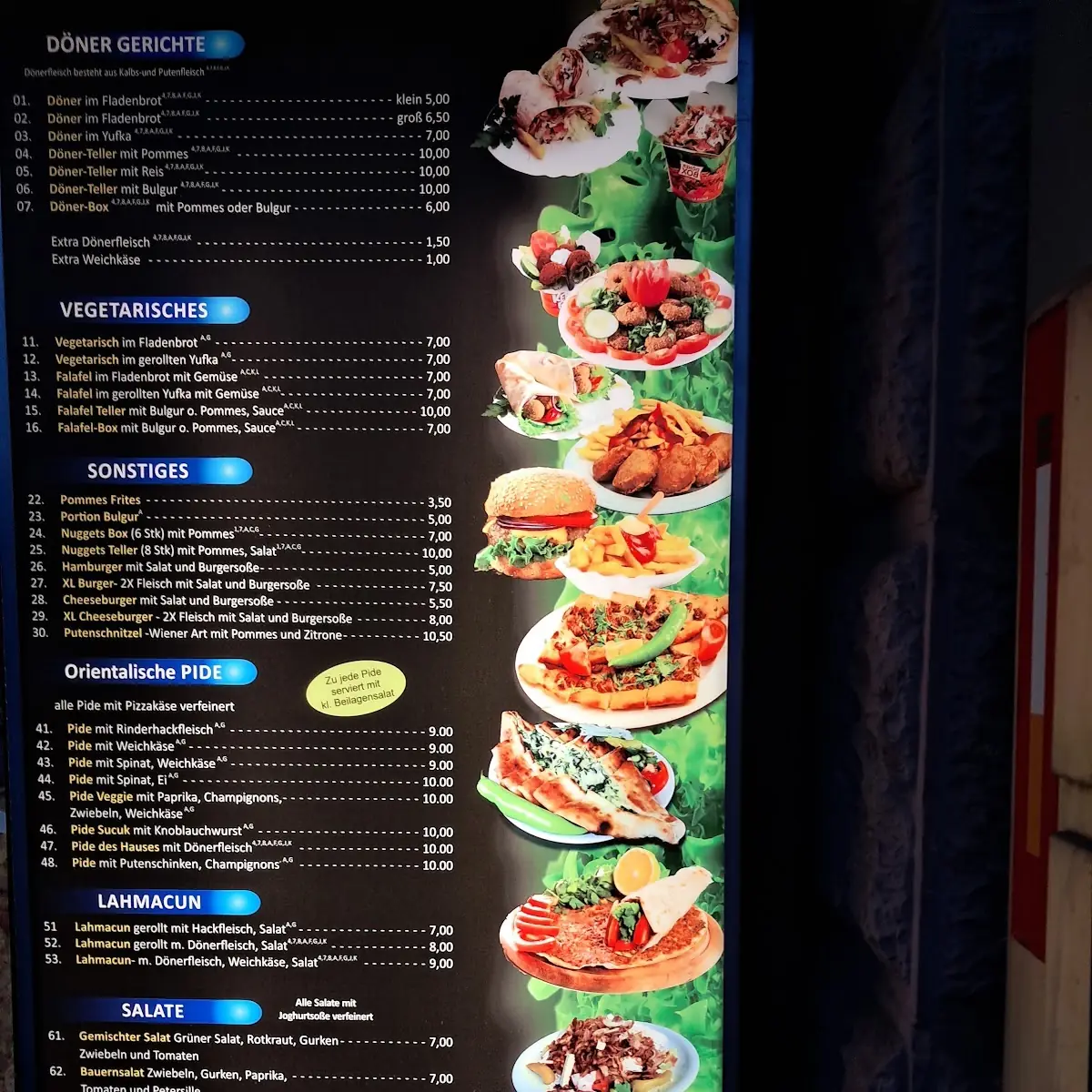 Speisekarte, Stern Kebap