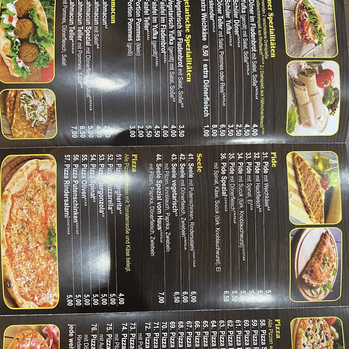 Speisekarte, Stern Kebap