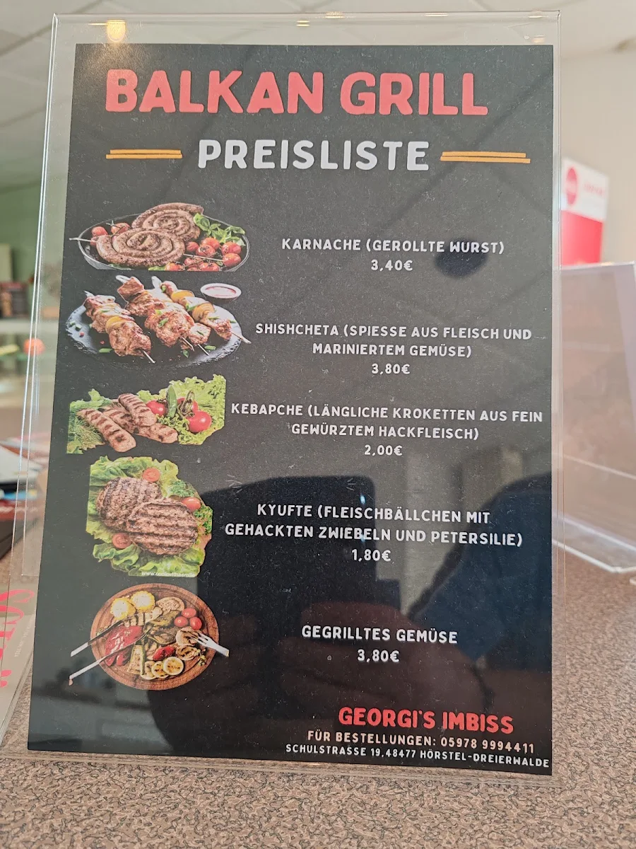 Speisekarte, Georgi's Imbiss