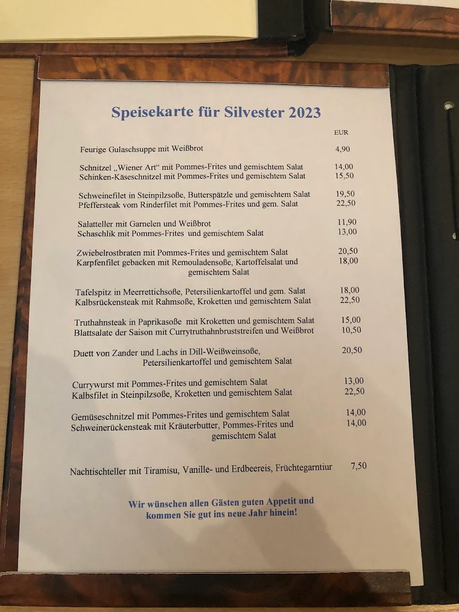 Speisekarte, Gasthof Kopf