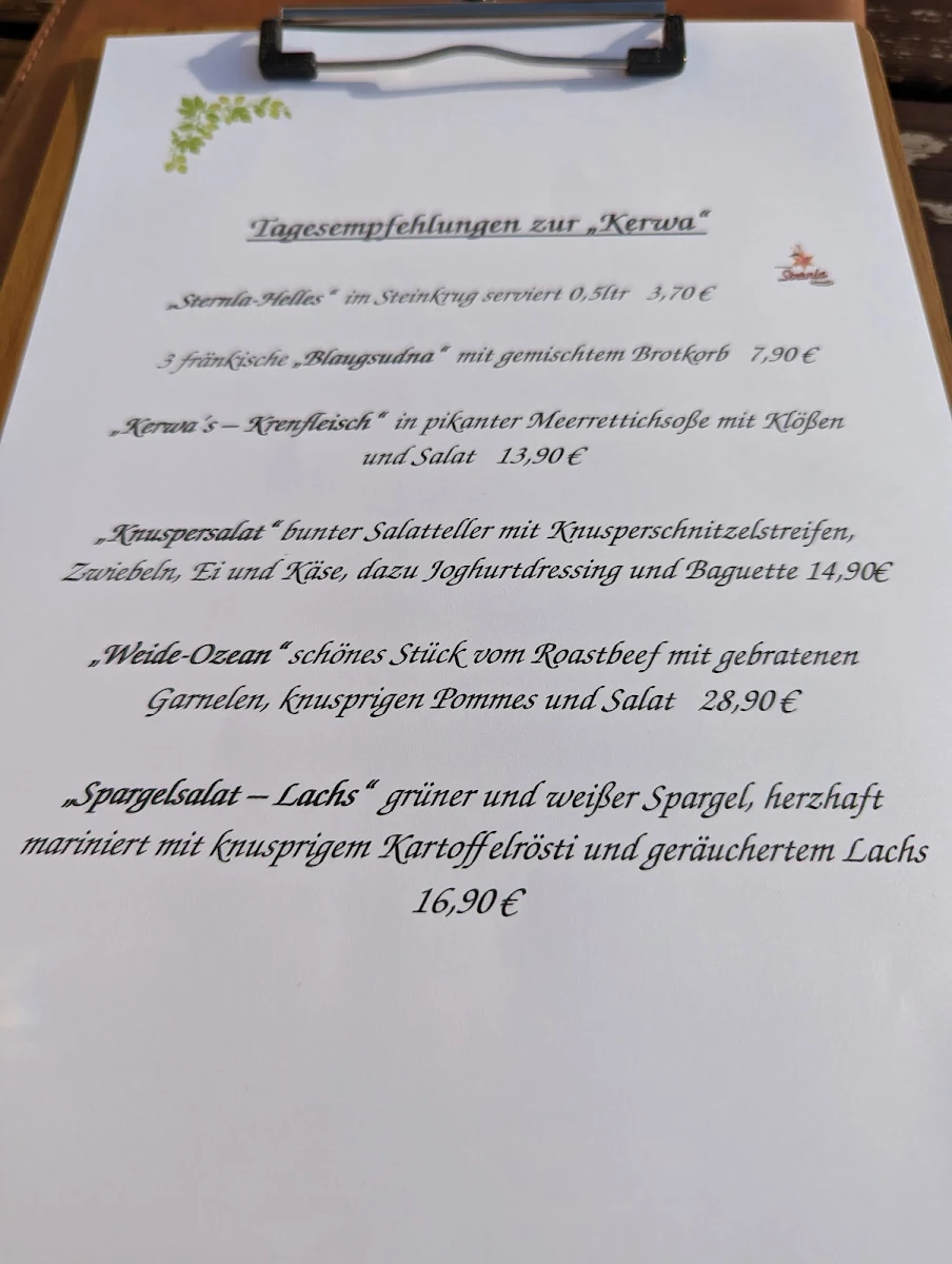 Speisekarte, Schlossbräu am See Inh. Frank Bauer