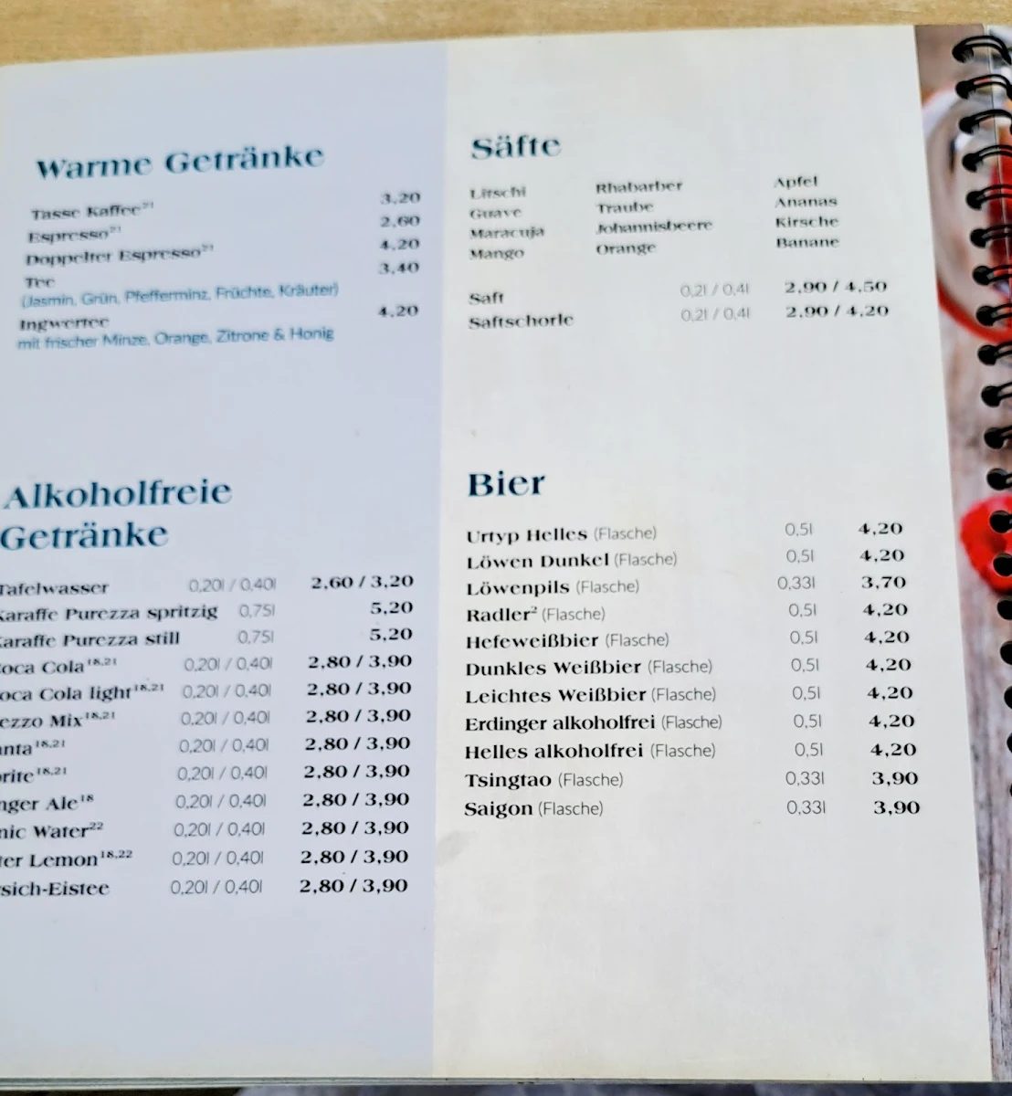 Speisekarte, Jento - Restaurant - Bar - Lounge Passau