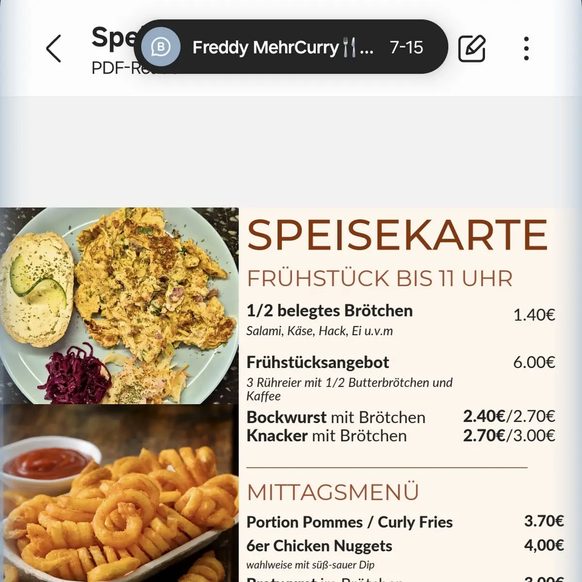 Speisekarte photo 1