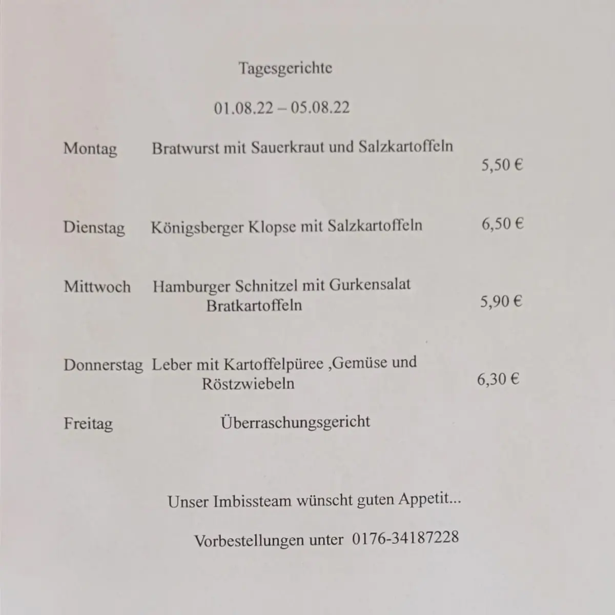 Speisekarte photo 2