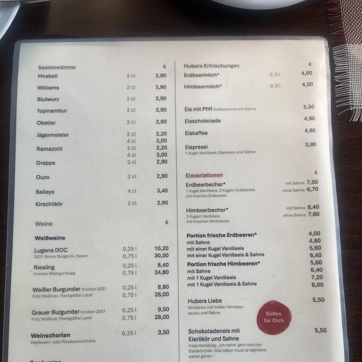 Speisekarte photo 3