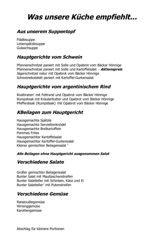 Speisekarte photo 4