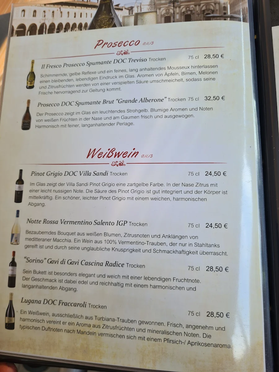 Speisekarte, Italienisches Restaurant "il Migliore"