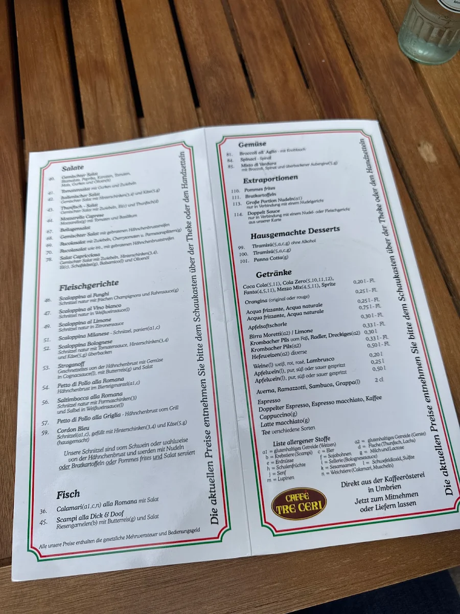 Speisekarte, Pizzeria Dick&Doof L´Originale Bornheim