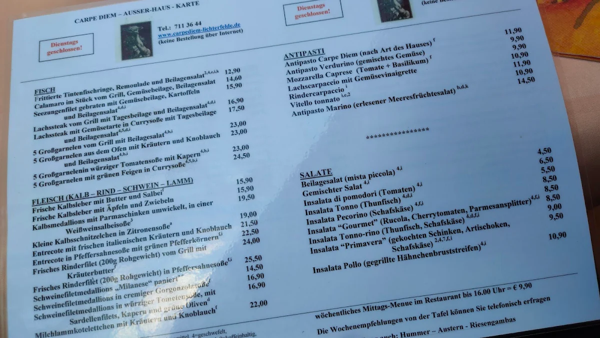 Speisekarte photo 2