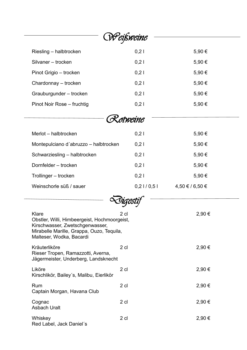 Speisekarte photo 2