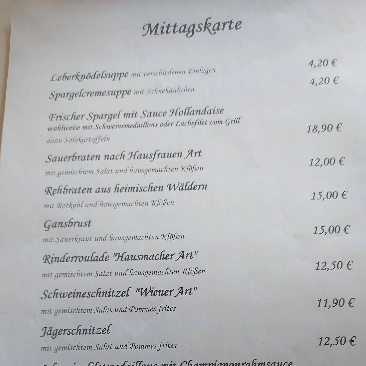 Speisekarte photo 3