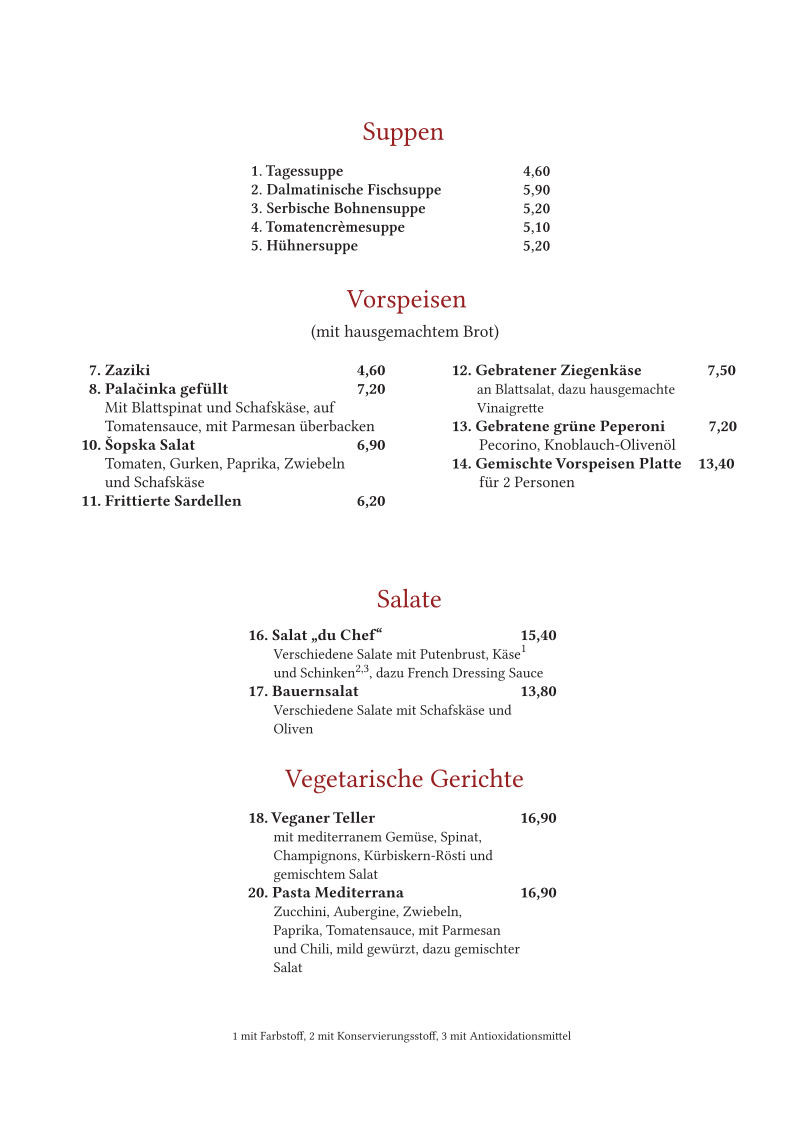 Speisekarte photo 2