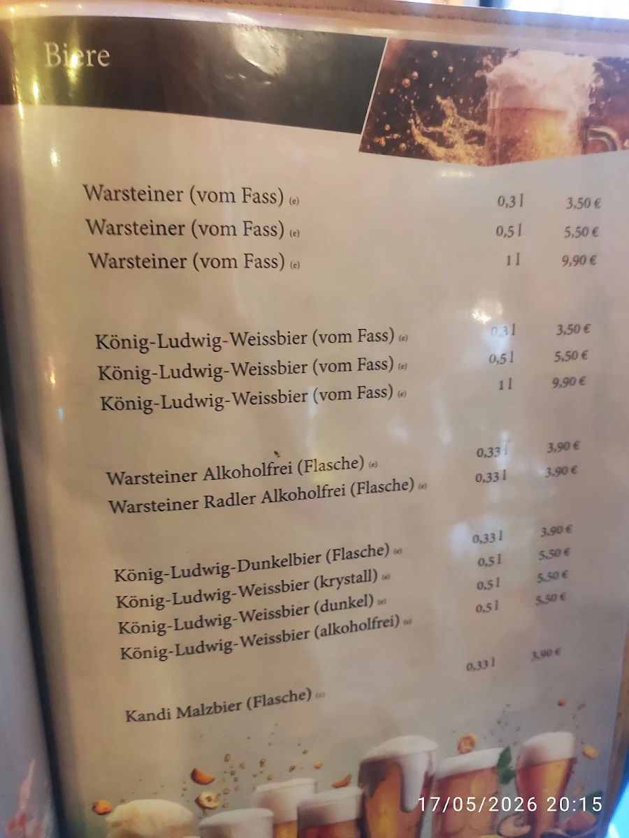 Speisekarte, Restaurant Bellini