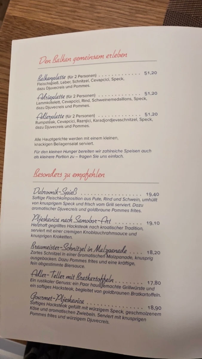 Speisekarte photo 2