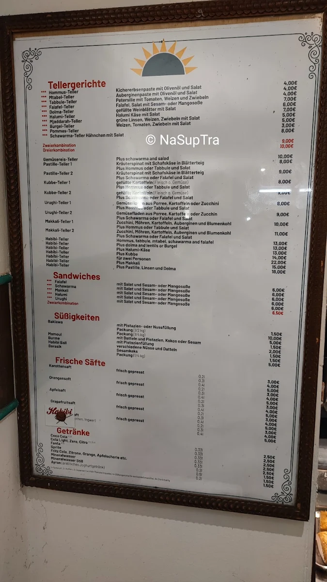 Speisekarte, Habibi