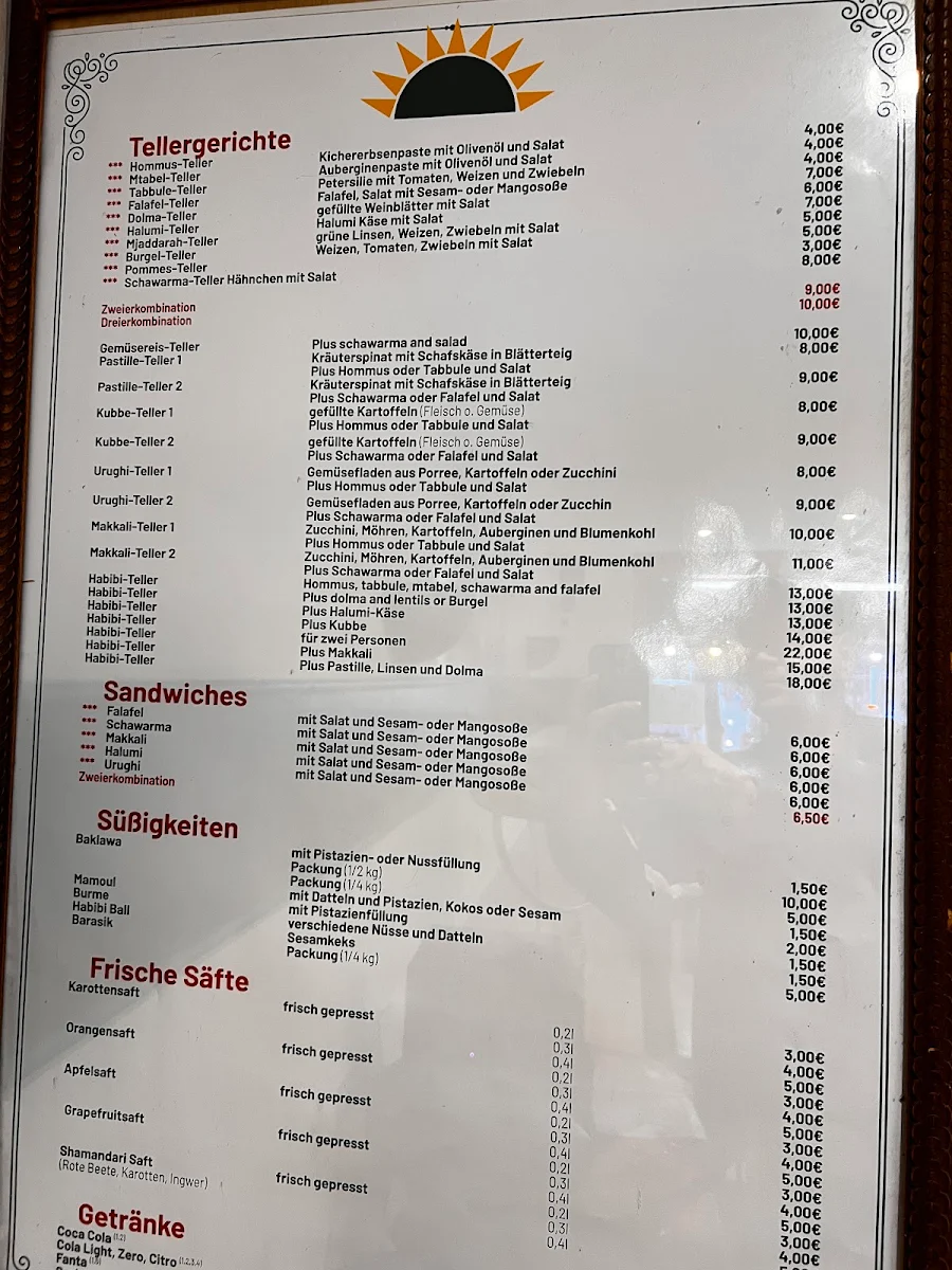 Speisekarte, Habibi