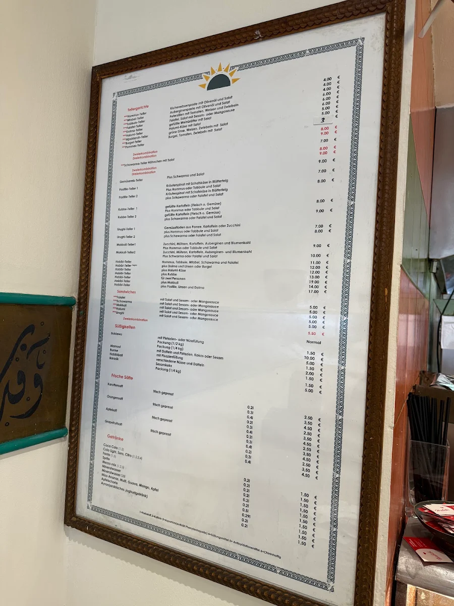 Speisekarte, Habibi